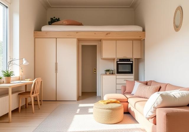 Before and after of a 400 square foot studio apartment refresh