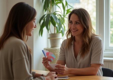 Friendly interior design consultation session