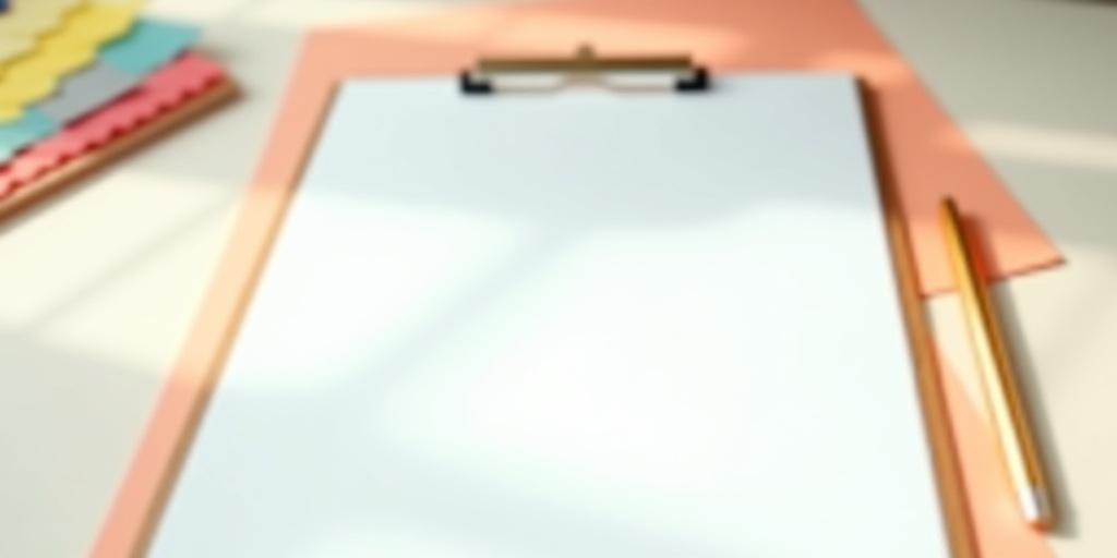 Close up of a hand checking a beautifully designed list on a clipboard in a creative studio